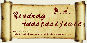 Miodrag Anastasijević vizit kartica